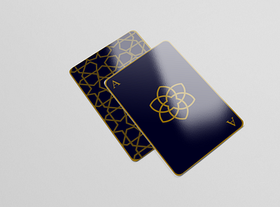 playing cards with Islamic geometric pattern - 2 blue design geometric islamic pattern playing cards vector