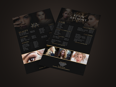 Elegant Beauty Price List beautiful beauty black design eyebrows flyer gold lashes lips mockup nails photoshop pricelist white