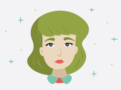 Selfie collar girl glam glitter illustration portrait
