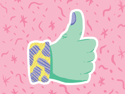 Keep it Cool color design fun gif hand illustration kawaii pattern thumbs up