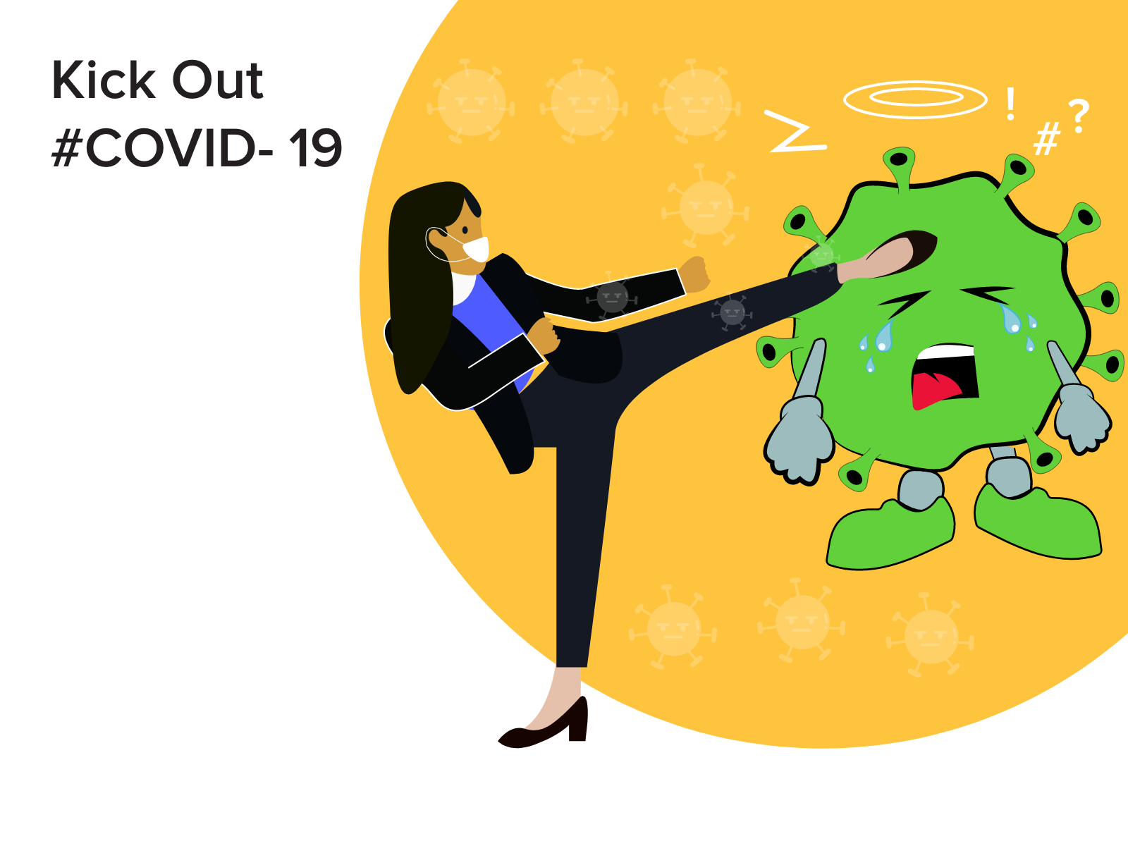 Covid 19 Kick Out Illustration By Nivas Bharat On Dribbble