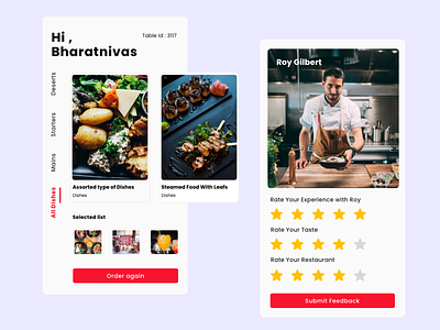 Restaurant app design