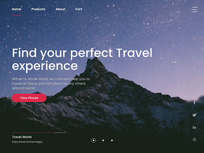 Travel website ideas Hero sections