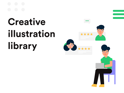 Creative illustration library branding design illustration logo typography ux