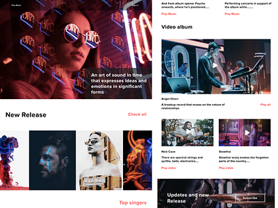 Music Landing Page design ui ux webdesign