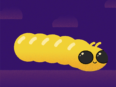 Catterpillar 2d 2danimation ae after effects animation bounce bouncing ball cute motion graphics nice yellow