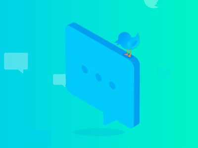 Twitter gif 2d 2danimation aftereffects animation blue isometric twitter