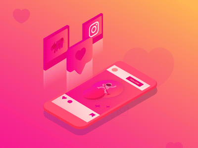 Instagram gif 2d 2danimation after effects aftereffects animation design illustration instagram isometric red