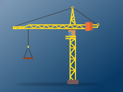 Crane lifting 2d animatecc animation design illustration