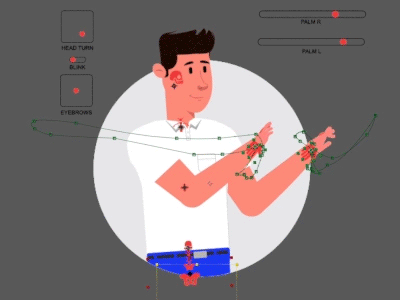 Typing Stuff -Behind the Scenes Rig 2d 2danimation after effects aftereffects animation bts design duik illustration motion design process ui vector