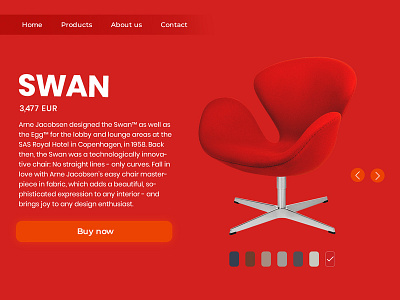 Red concept application armchair chair concept design graphic design vector art online shop online shopping red red and orange shopping ui