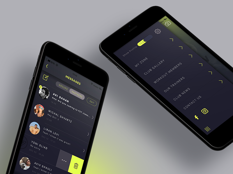 Locker room Group Workouts App by Naama Abitbol on Dribbble