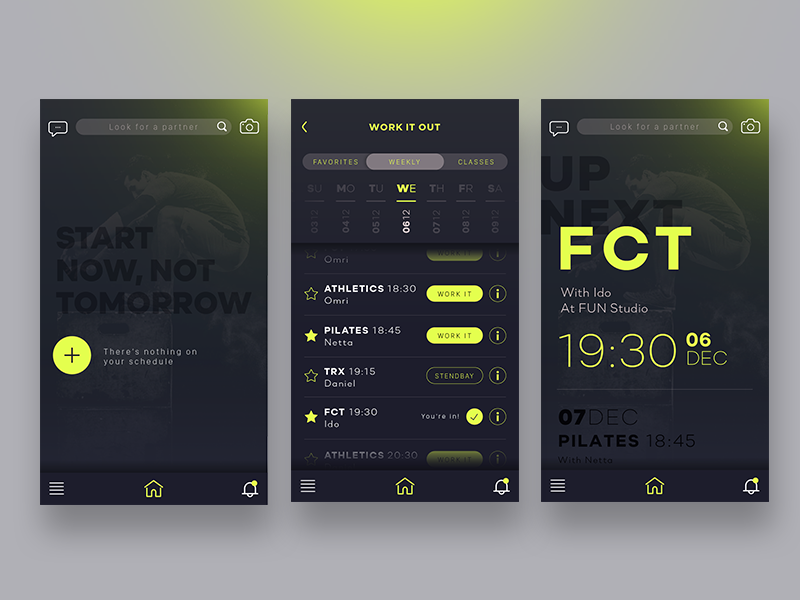 Locker room Group Workouts App by Naama Abitbol on Dribbble