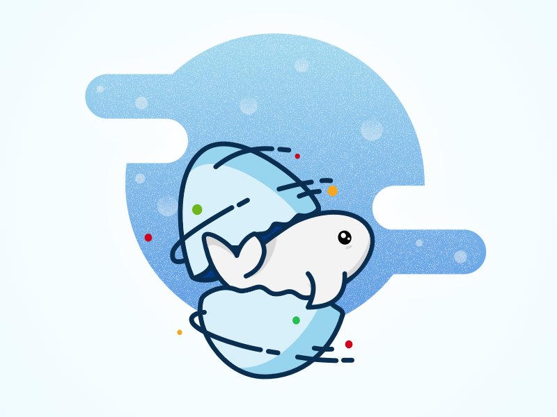 Fish Egg blue cute animation packaging branding inquiry work fish illustration icon egg dribbble