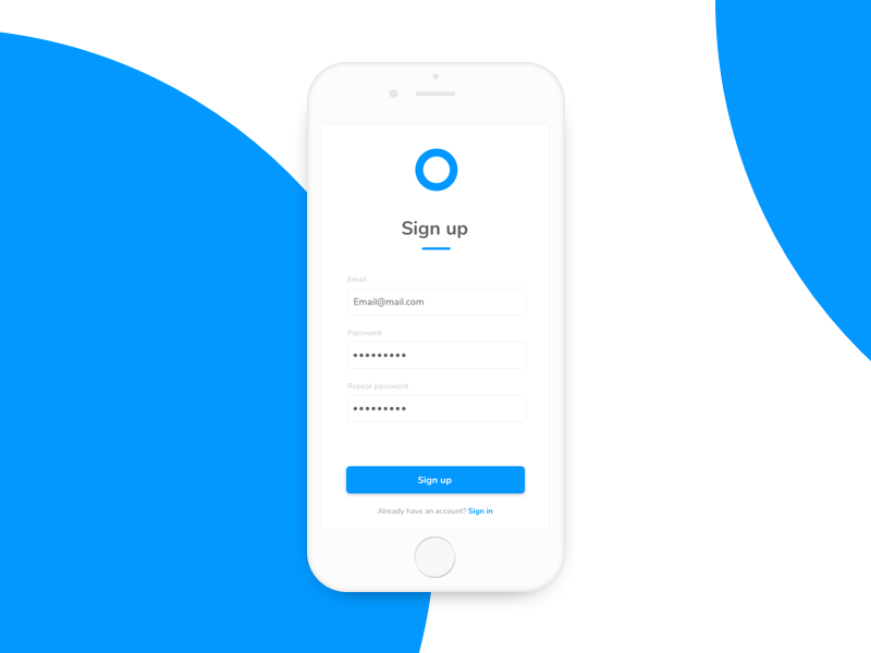 Daily UI 001 - Sign up design beginning start sign up signup clean simple app invite ui dailyui