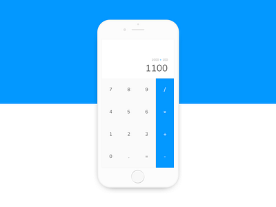 Calculator app blue calculator challenge clean dailyui design simple ui white