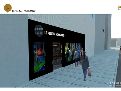 Retail for Le Verger Normand branding cognac modelisation retail retail design retail store sketchup vray