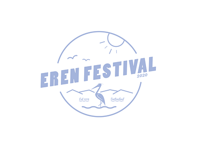 Eren Festival's Logo #2 adobe illustrator adobe photoshop branding design festival graphic design heron icon logo logotype design media logo music sea sun type typography vector