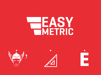 Easy-Metric's Logo #3 adobe illustrator adobe photoshop brandidentity branding design graphic design icon illustration letter logo logotype design media logo metric red square thor type typography vector