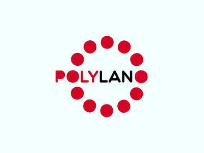 Polylan's logo branding computer design dot esport logo freelance graphic design grey illustration lan logo logotype design poly red swiss type typography