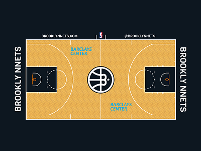 Brooklyn Nets court basket basketball basketball court branding brooklyn design graphic design illustration logo logotype design nba nets type typography