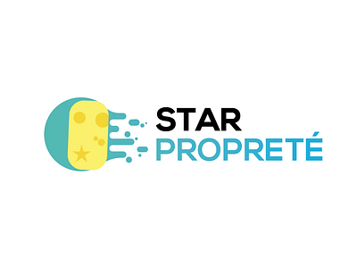 Cleaning Star's logo branding cleaning cleaning company cleaning service graphic design green logo sponge star water yellow