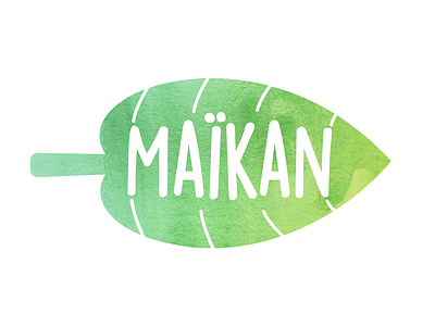Concept logo for the Maïkan's parc biology branding concept engraving environment graphic designer grav green green logo leaf maïkan nature park