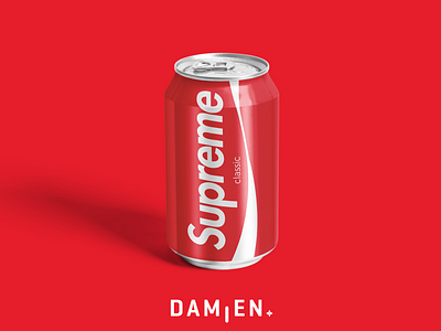 SUPREME CLASSIC ! brand branding can coca cocacola collaboration concept cup design drink graphic logo red soda soda can supreme