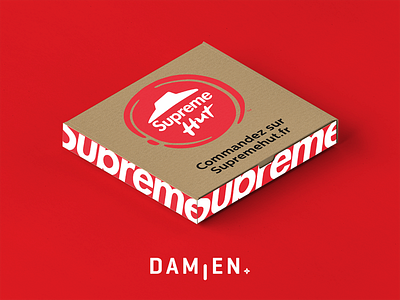 SUPREME HUT ! box brand branding collaboration concept design food foodporn graphic logo pizza pizzahut red supreme