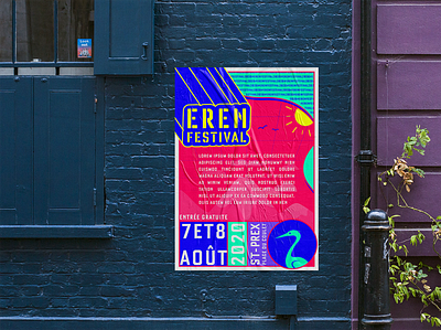 ErenFestival's poster ! v2 bird blue festival graphic design heron illustration multicolors music poster poster design
