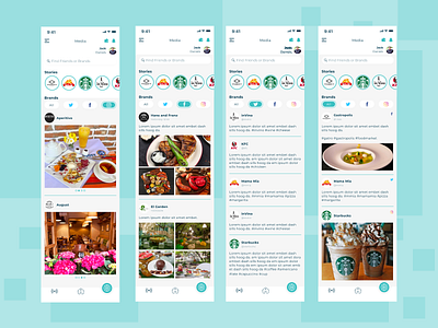 Social Media Integration in mobile app app booking facebook fb food instagram integration post restaurant social socialmedia twitter