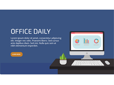 Office Daily Workspace illustration web design