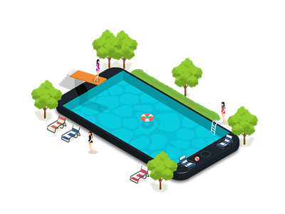 Summertime Swimming Isometric