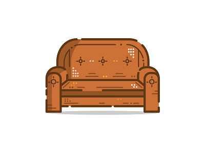 Couch (5/30) adobe illustrator couch design dribbbleshot flatdesign icon logodesigner vector