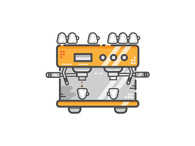 Espresso machine (7/30) adobe illustrator coffee design dribbbleshot espresso espresso machine flatdesign icon logodesigner vector