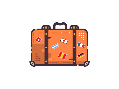 Suitcase (8/30) adobe illustrator dribbbleshot flatdesign icon illustration logodesigner suitcase travel vector