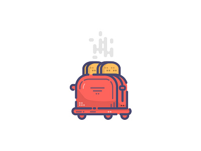 Toaster (12/30) adobe illustrator bread dribbbleshot flatdesign icon illustration logodesigner steam symbol toaster vector