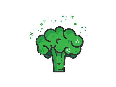 Broccoli (18/30) adobe illustrator dribbbleshot flatdesign healthy icon illustration lineart logodesigner minimalism vector vegetable