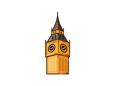 Big Ben (24/30) adobe illustrator big ben design dribbbleshot flatdesign icon illustration logodesigner london vector