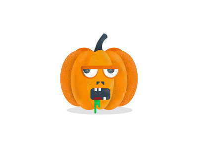 Zombie Pumpkin adobe illustrator dribbbleshot flatdesign grain texture halloween icon illustration logodesigner pumpkin vector weekly warm up zombie