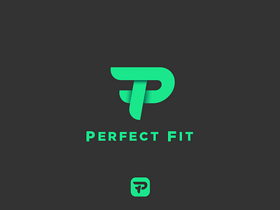 Logo for Perfect Fit - Workout App app energy geometric green health healthy logo logos simple workout
