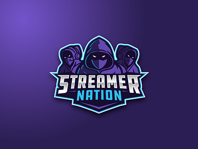 StreamerNation Concept blue community esport esports gaming gradient logo online purple