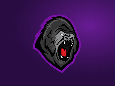 Gorilla E-Sport Logo branding design dynamic dynamic logo esport esportlogo esports gaming gorilla gorillas gradient icon illustration logo logos mascot mascot logo purple sport vector