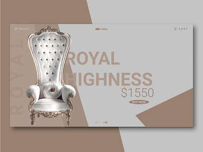 Royal Chair Ui antique ash brown design e commerce app illustration interior minimal productcard royalchair royalty typography ui ux vector webdesign