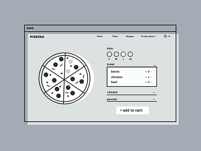 Pizza battle card delivery food ingredients order pizza select shop website