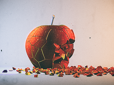 Broken Apple | Cinema 4d 3d artisit 3dart cinema 4d dailyrender