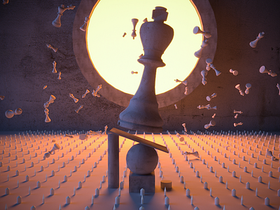 Balance | Cinema 4d | 3d Art 3d art 3d artist 3d car balance chess cinema 4d dailyrender king