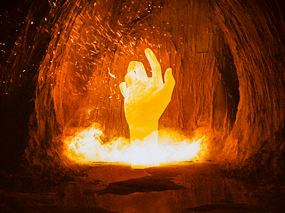 Fire Hand | Cinema 4d 3d 3d art 3d artist 3dart abstract art cinema 4d concept art dailyredner dailyrender photoshop render