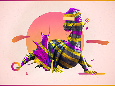 The Cute Dragon 3d abstract cinema 4d concept art dailyrender illustration photoshop render