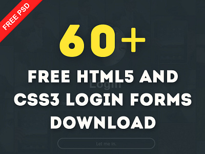 60+ Free HTML5 & CSS3 Login Forms Template by Freepsdhtml on Dribbble